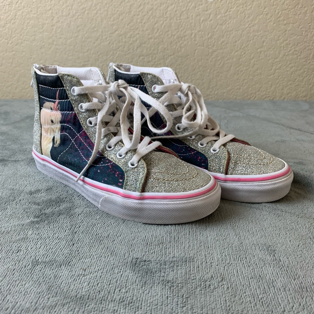 VANS Unicorn Glitter Sparkle High Top Skateboard Shoes